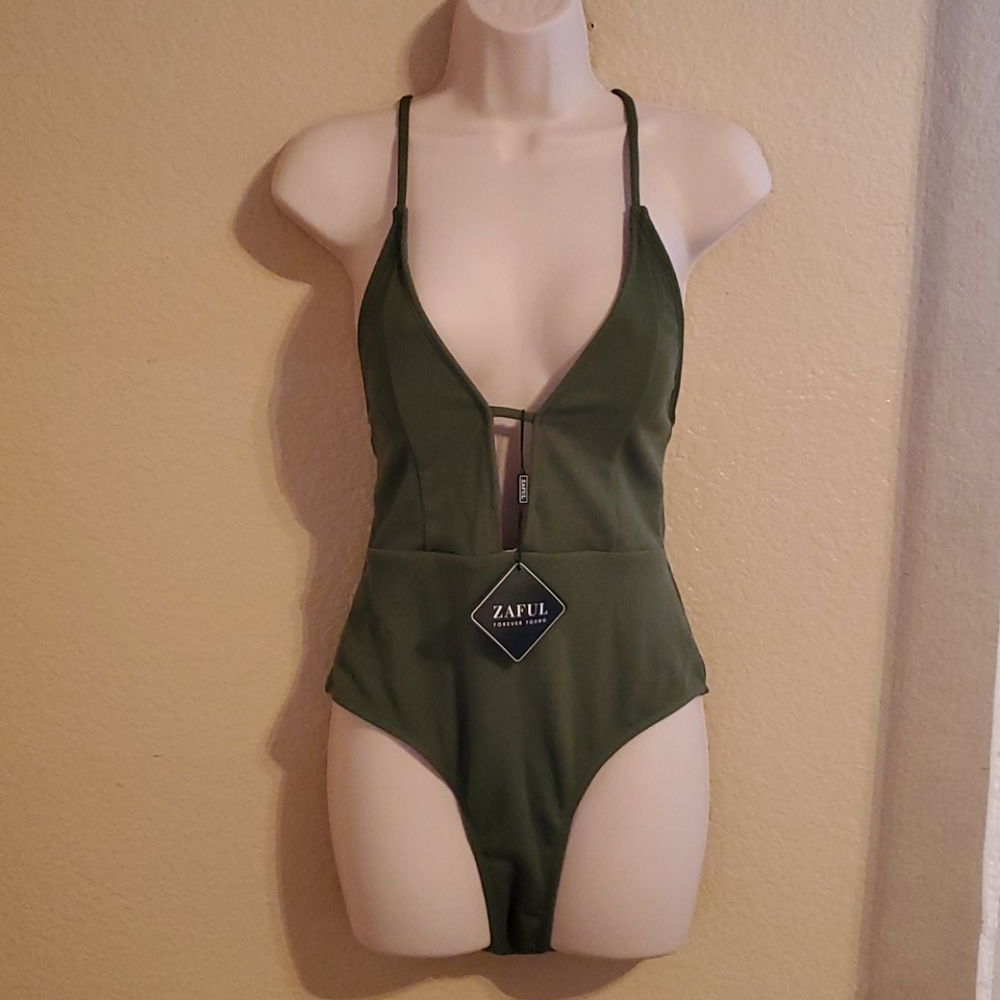 Strappy Hunter Green Swimsuit